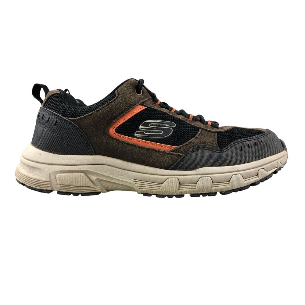 Skechers Men's Size 8.5 Relaxed Fit Brown Black Leather Outdoor Sneakers 16830